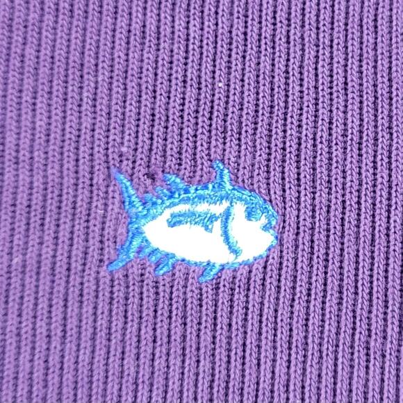 Southern Tide The Skip Jack Sweater Mens M Purple Ribbed Knit 1/4 Zip Logo - Picture 4 of 15